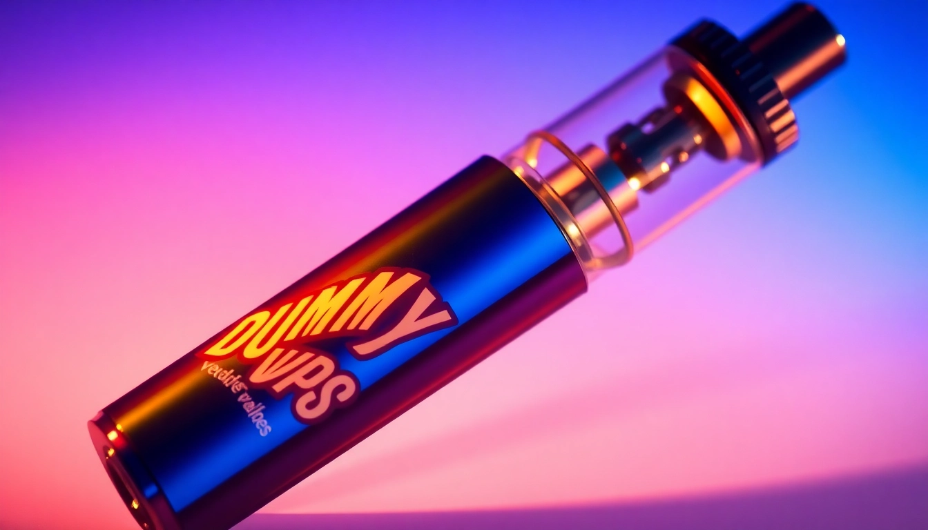 Explore the colorful Dummy Vapes device showcasing its vibrant design amidst a soft warm glow.