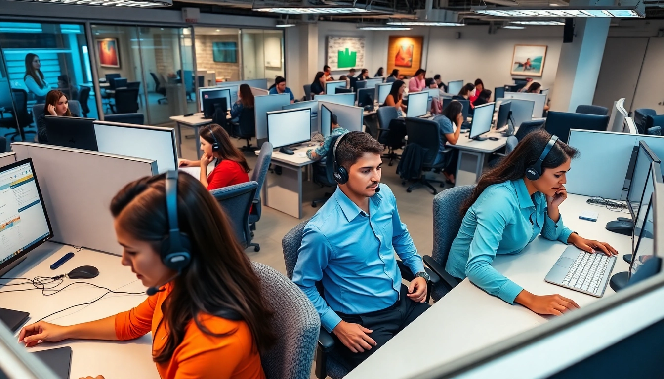 Engaged agents working at call centers in Tijuana Mexico, demonstrating professionalism and efficiency.