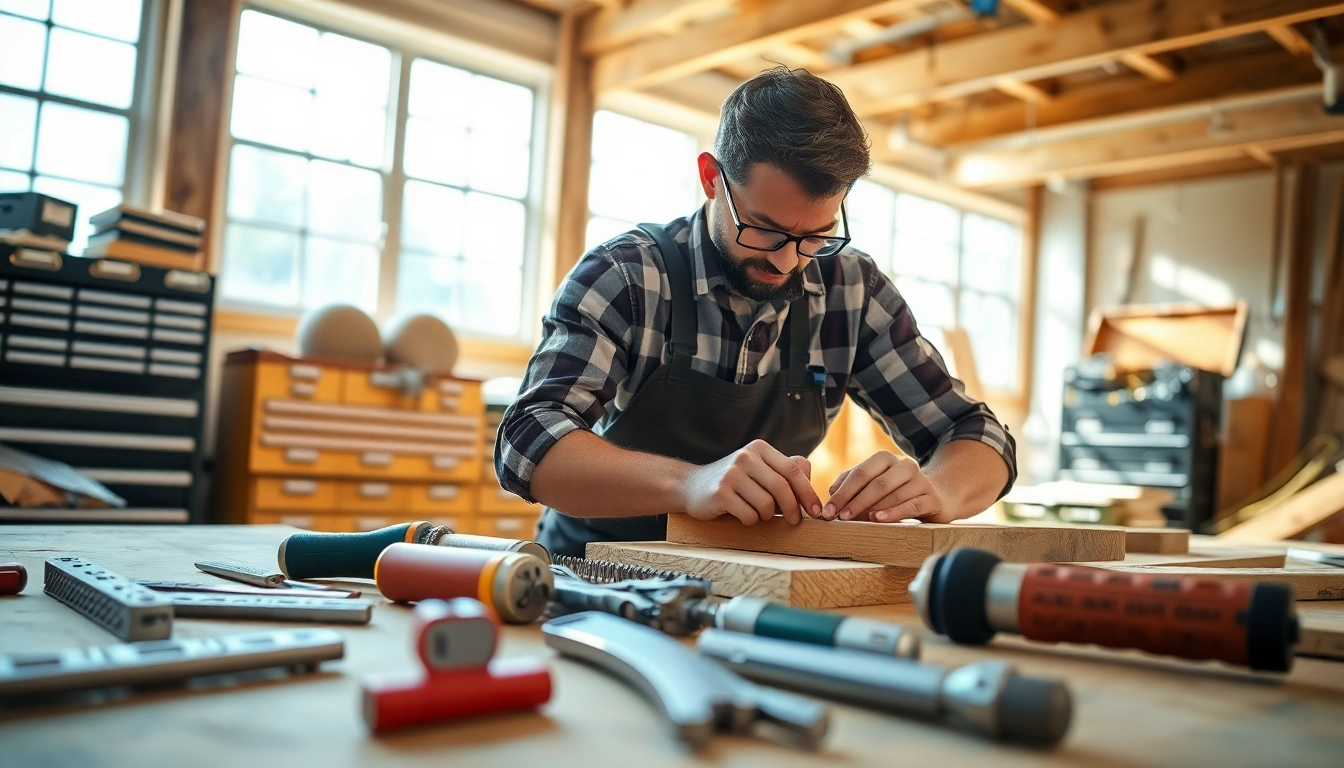 Engaged carpenter demonstrating skills in a carpentry apprenticeship near me.