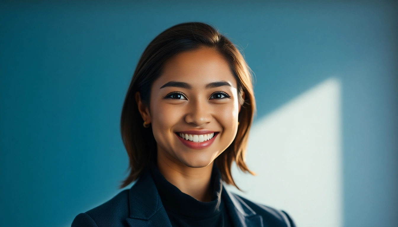 Capture Denver Headshots of a confident professional against a soft-focus background.