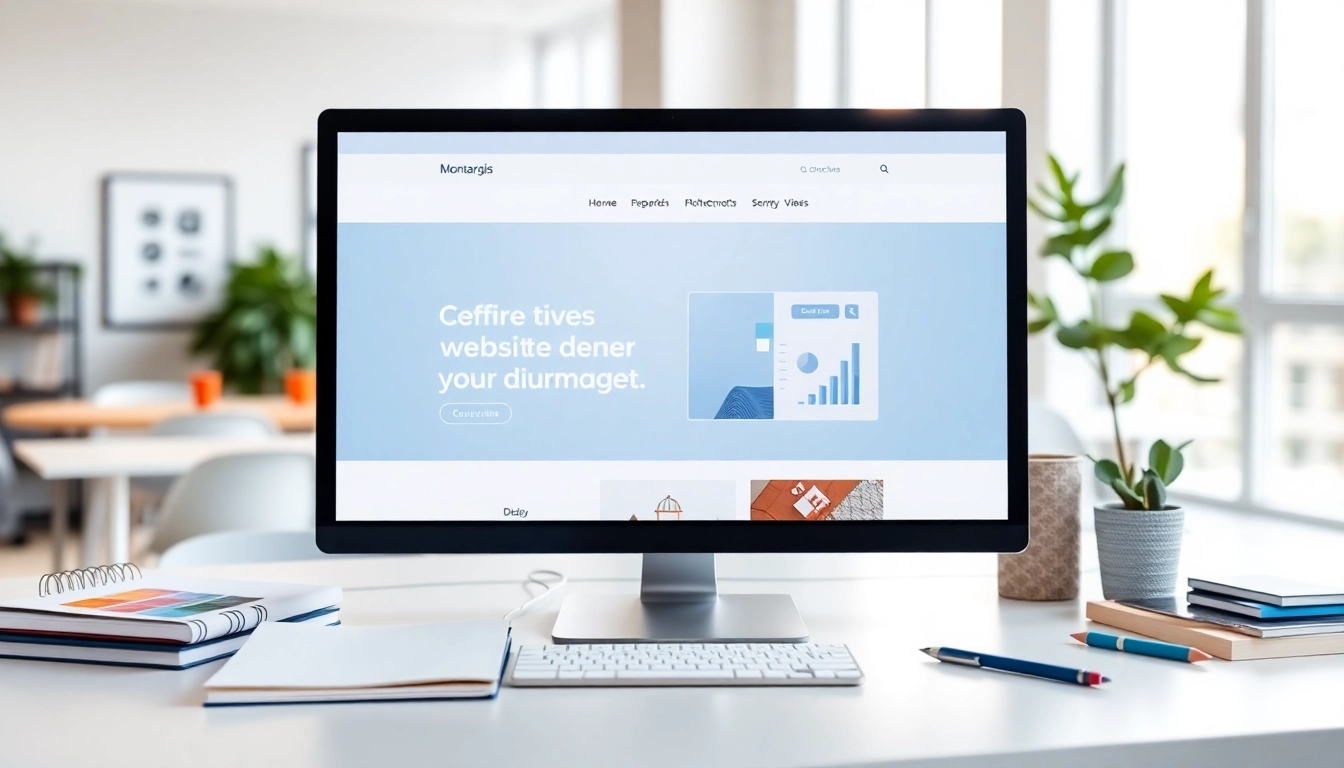 Présentation d'un site vitrine professionnel montargis sur un bureau moderne et élégant.