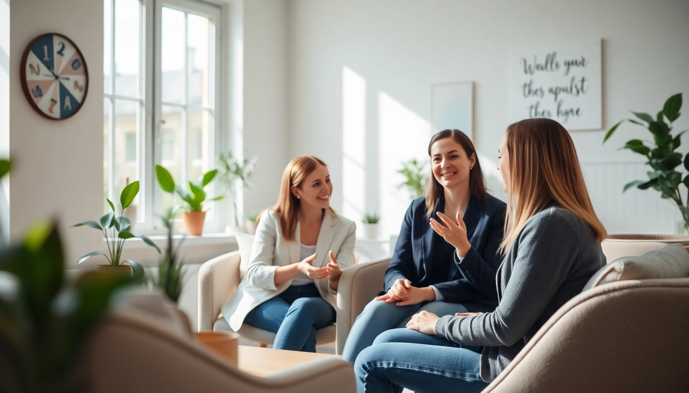 Counselling session highlighting emotional support in a cozy office setting.